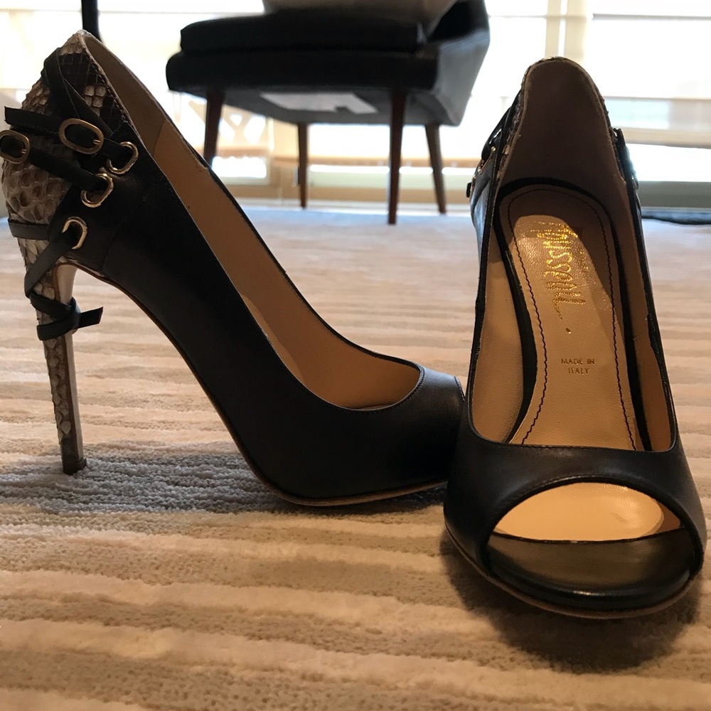 Jerome C. Rousseau Lover Python Open Toe Pump NWT